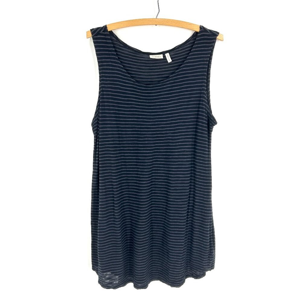 LOGO Lounge by Lori Goldstein Striped Tunic Tank Top Sz Large